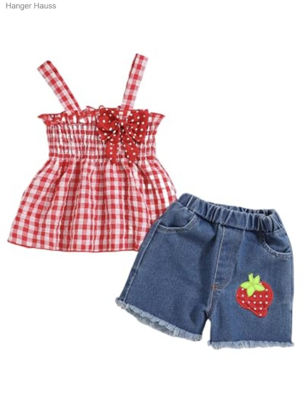 Toddler Girl Summer Outfit Ruffle Sleeveless Top with Shorts Set Cotton Blend 2T